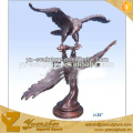 garden casting bronze bird statue of two eagle snatching the fish
